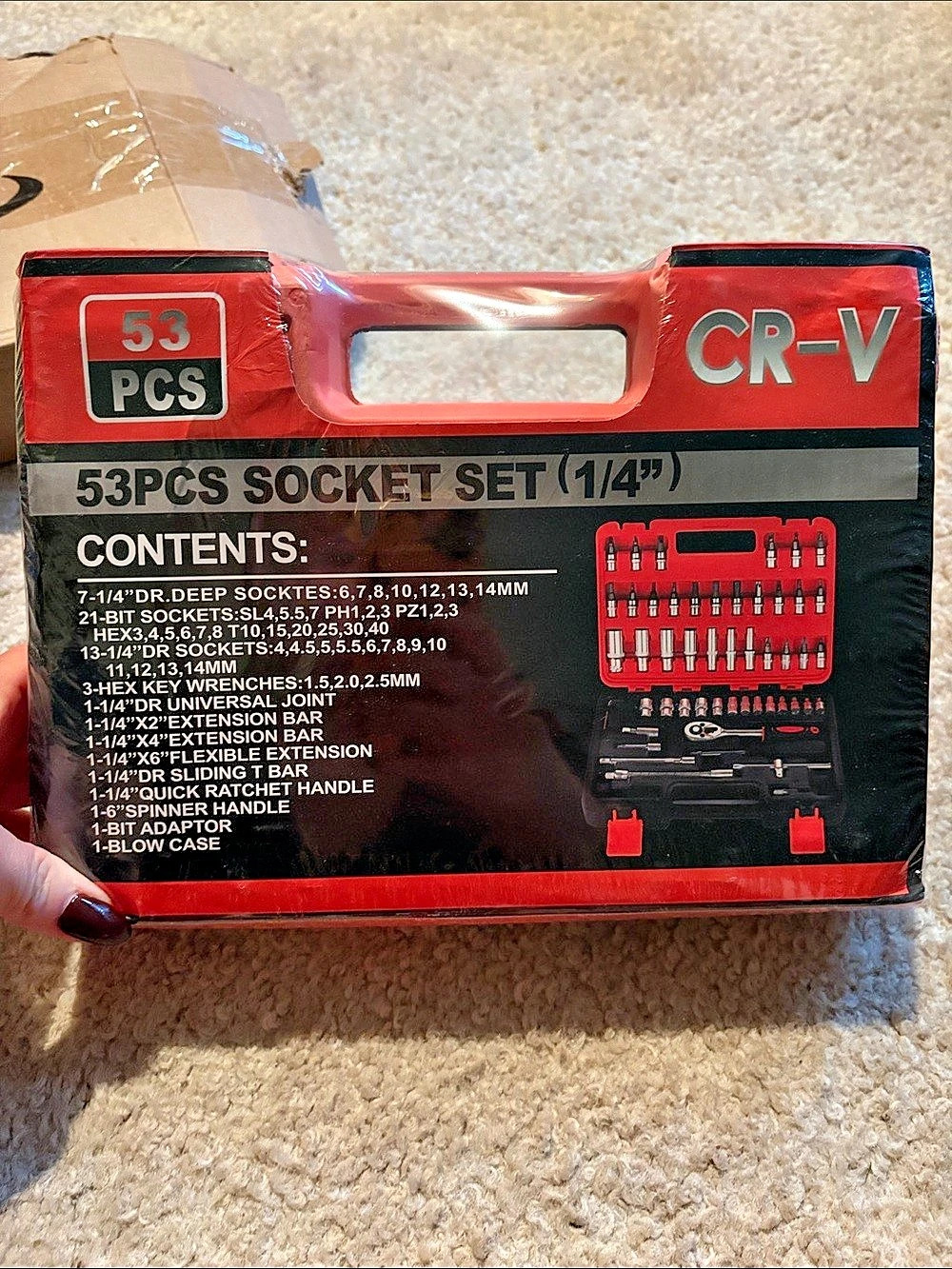 53-Piece Socket Set 1/4 in Socket Set